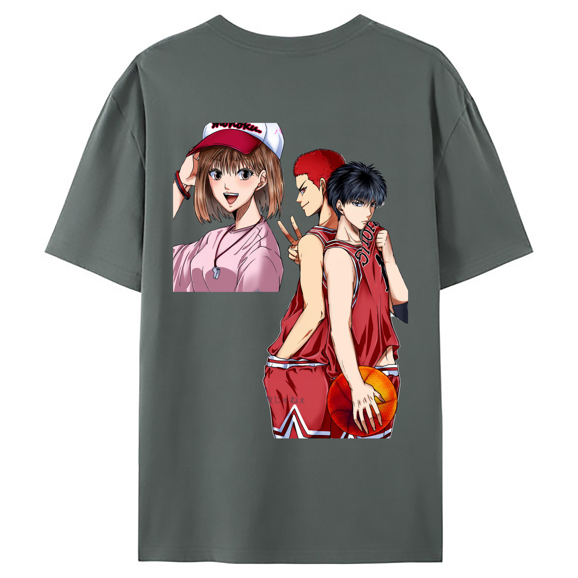 （画像用） SLAM DUNK／スラムダンク 綿100％ メンズ半袖Tシャツ（バックプリント） 通気性